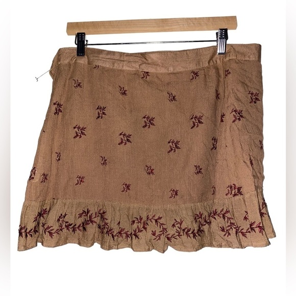 Raga By‎ Anthropologie Floral Faux Wrap Mini Skirt Women S Boho Prairie Festive - Picture 2 of 8